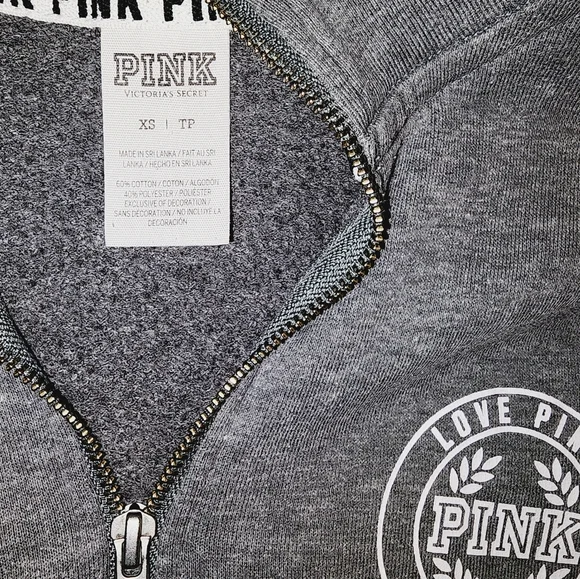 PINK by VS size XS oversize half zip sweatshirt 🩶 - Picture 2 of 2